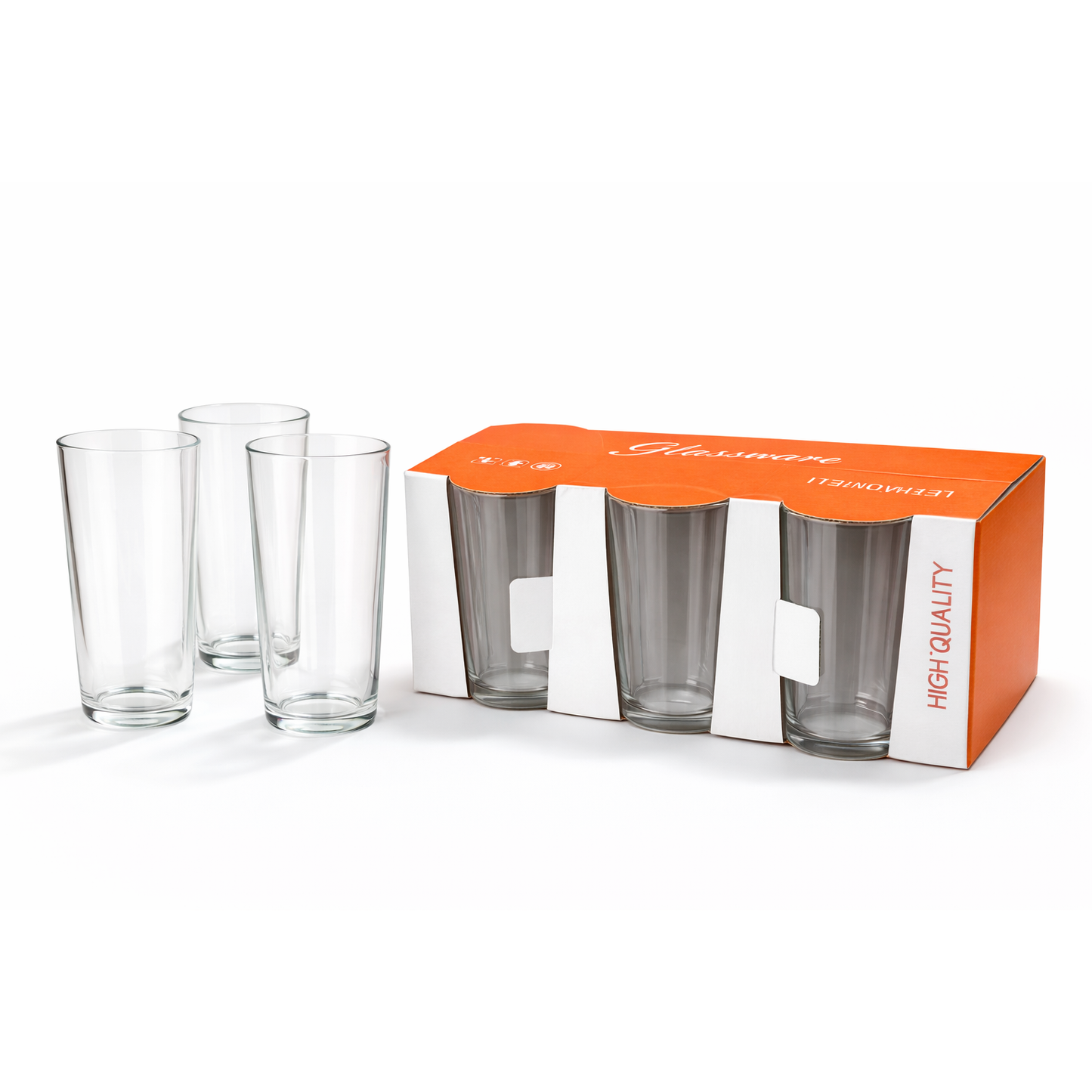 High-Quality Grid Tall Glass Set