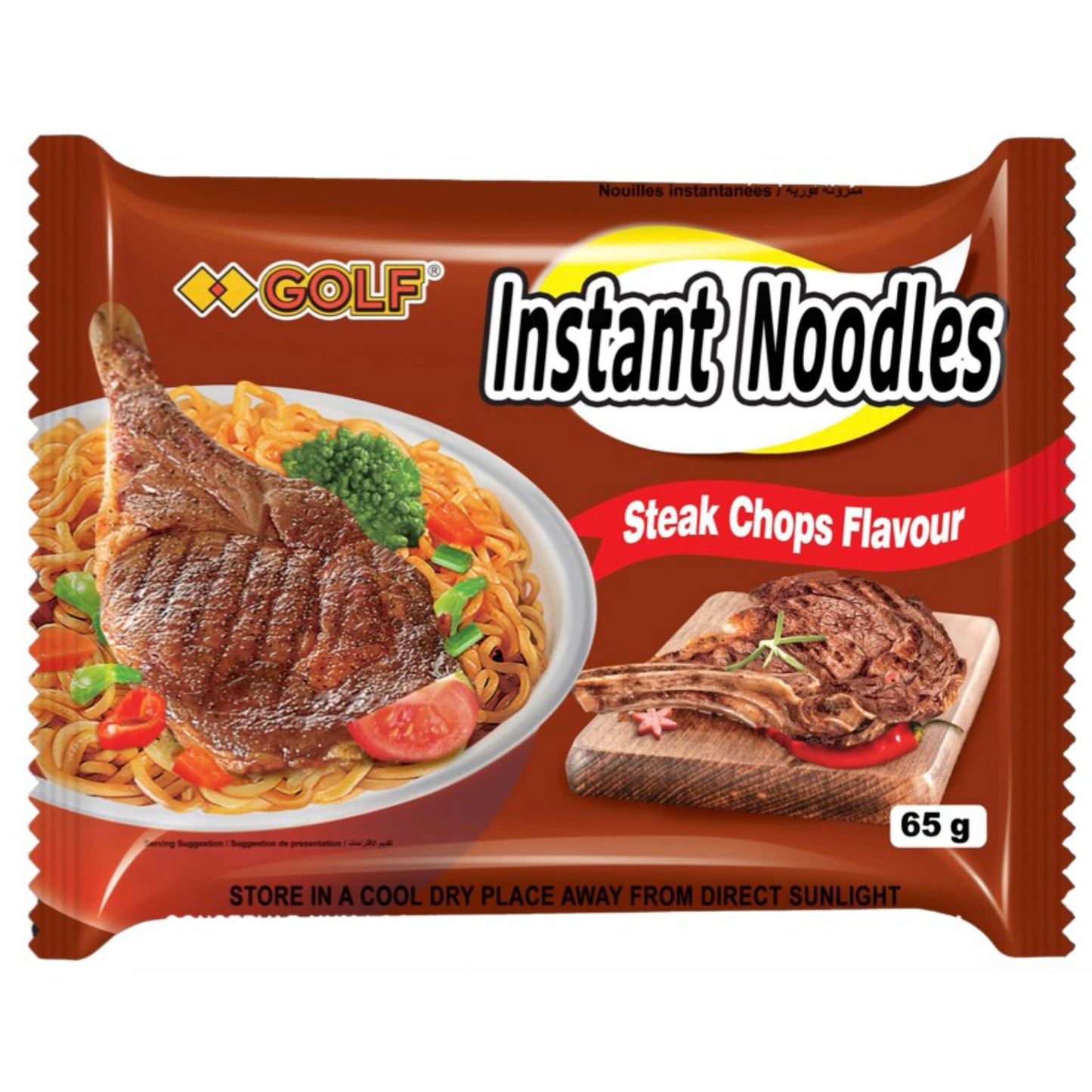 Golf instant noodles steak chops flavour 5x65g