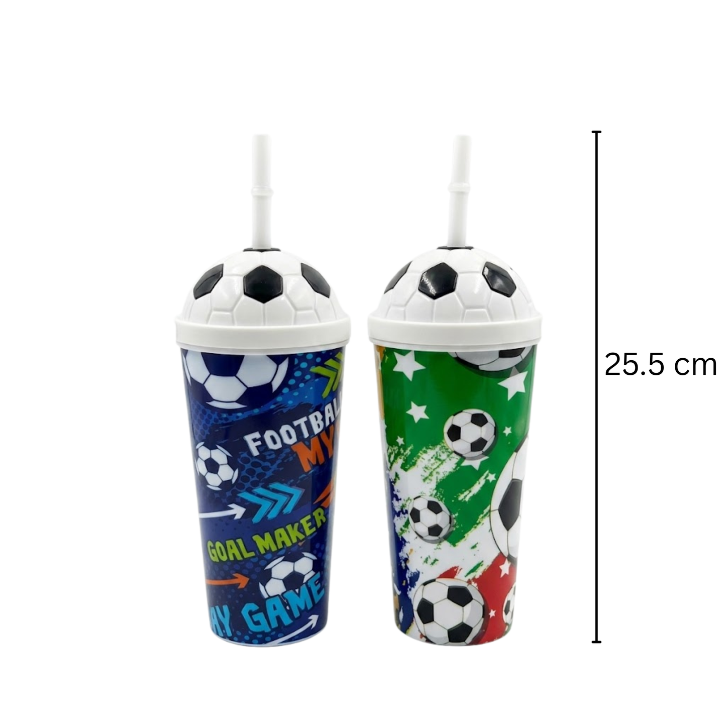 Kids Football Sports Tumbler Cup with Straw