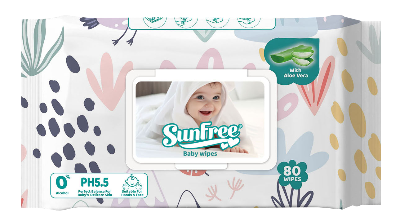 Sunfree Scented Baby Wet Wipes 80's x 3