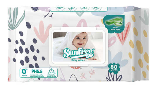 Sunfree Scented Baby Wet Wipes 80's x 3