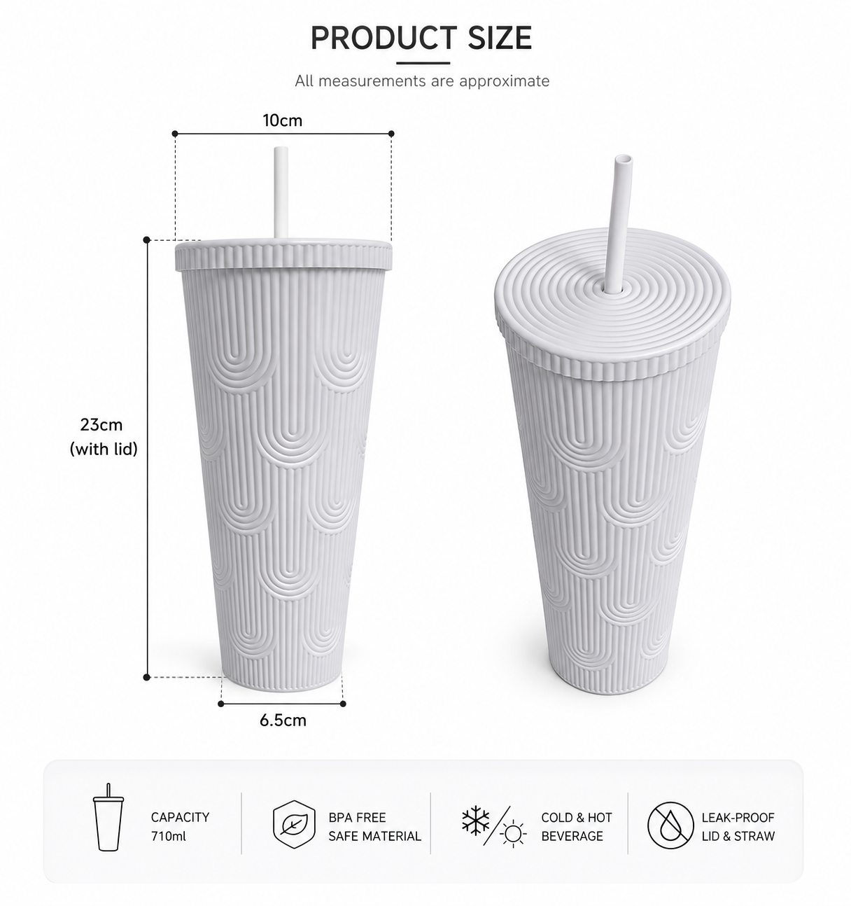 Aura Wave Textured Tumbler – 710ml