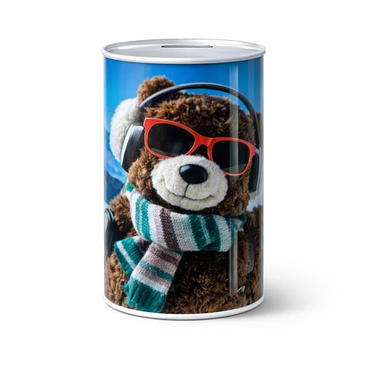 Decorative Storage Tin – Bear with Headphones