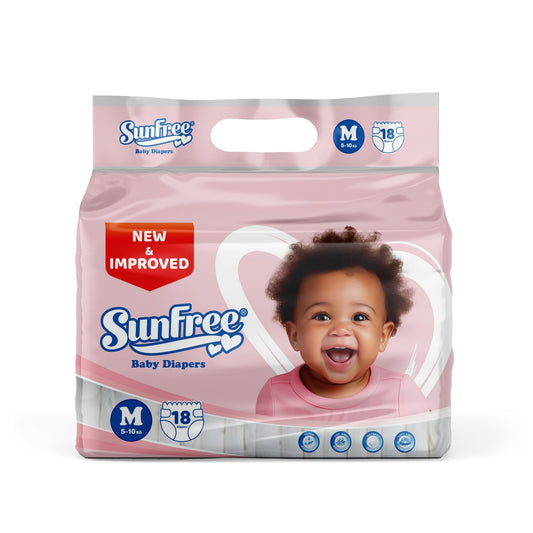 Sunfree Baby Diapers               18 Pack