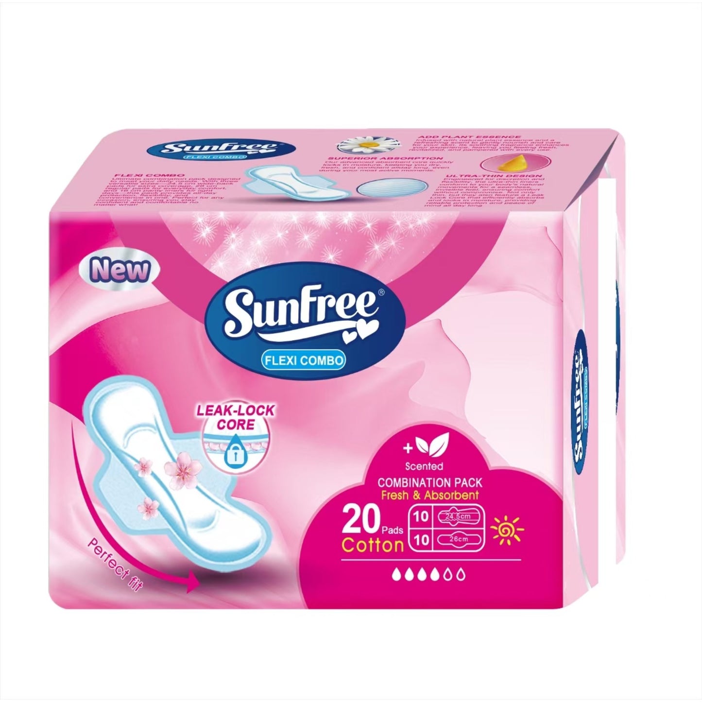SUNFREE COTTON COMBO NIGHT AND DAY PADS 20S
