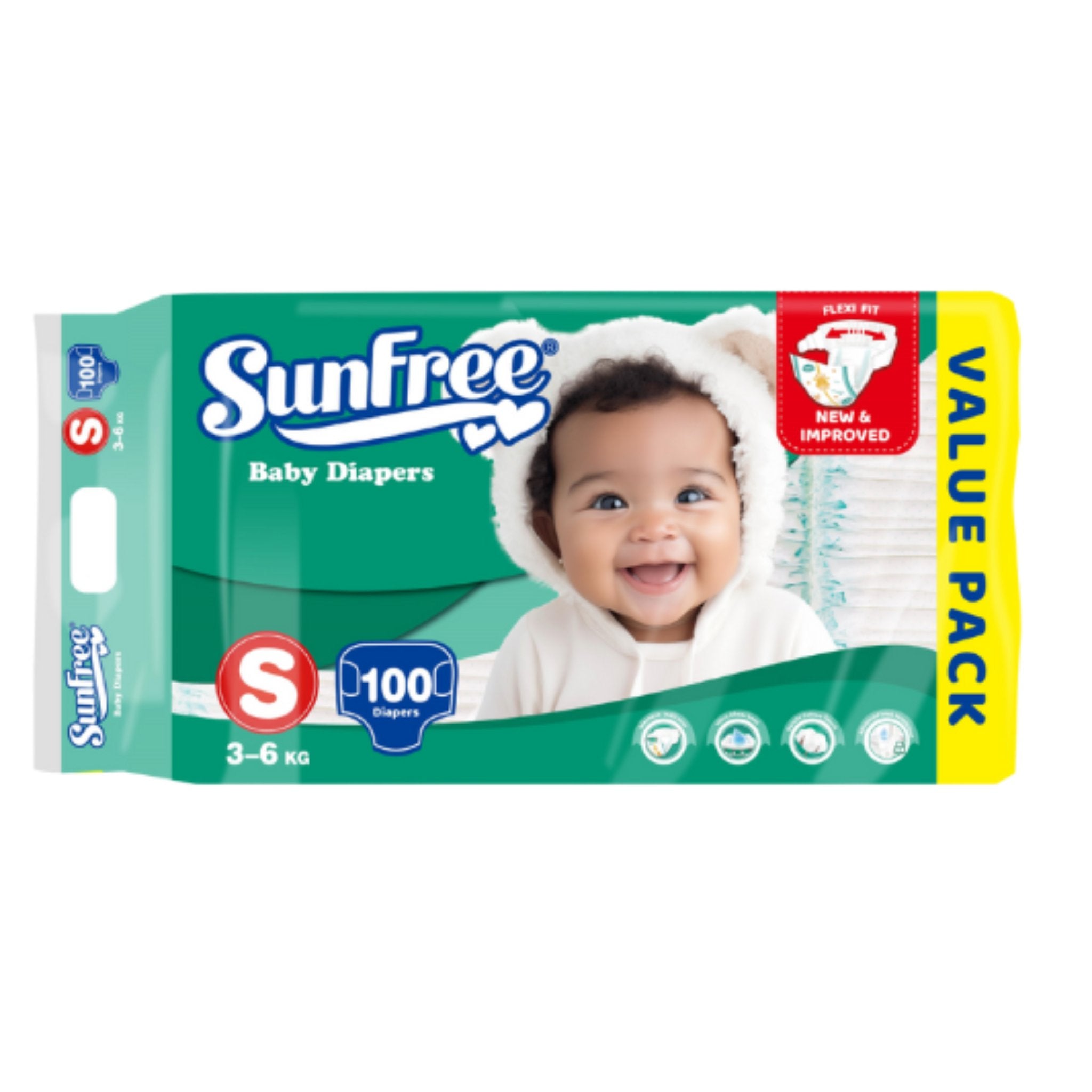 Sunfree Baby Diapers         100 Pack